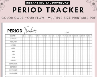 Printable Period & Symptom Tracker: Monthly Health Planner (PDF)