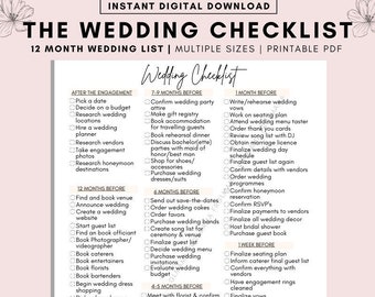 12 Month Planner, Wedding Plan Checklist, Plan to-do-list, The Bride's Wedding Plan To-Do List, The brides plan, Wedding Plan Checklist