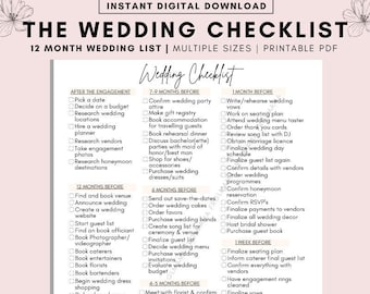 12 Month Planner, Wedding Plan Checklist, Plan to-do-list, The Bride's Wedding Plan To-Do List, The brides plan, Wedding Plan Checklist