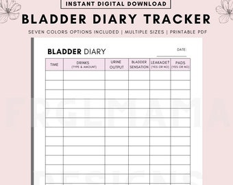 Bladder Diary Tracker Printable - Etsy