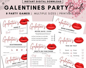 Galentine's Day Games - 8 Printable Games For Kids And Adults - Galentines Day Zoom Party Pack - Galentine's Day Activities Instant Download