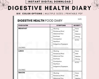 Digestive Health Food Diary: Food Sensitivity Tracker (Digital Download)