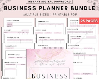 Business Planner Printable: Small Business Organizer, Tracker Sheets (A4 A5 PDF)