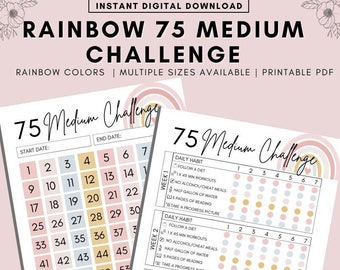 75 Day Challenge Tracker: Rainbow Fitness Journal (PDF)