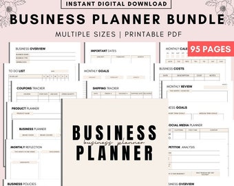 Business Planner Printable: Small Business Organizer, Tracker (A4 A5 PDF)