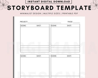 Storyboard Template Printable, Storyboard Drawing, Script Visualization, Video Storyboard Aid, Portrait Storyboard, Story Illustration