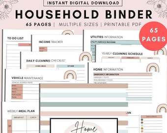 Household Binder Printable, Home Management Planner, Household Planner Life Planner Printable Inserts ultimate household A4 A5 LETTER