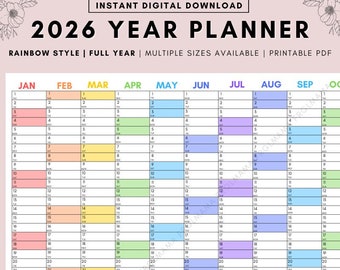 Dated July 2026 Minimalist Monthly Calendar Printable PDF| Instant Digital Download | Dated Monthly Planner 2026 | Sunday, Monday Start