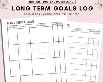 Goal Planner Printable: New Year Goal Tracker (A4, A5, Letter PDF)