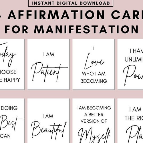 30 Affirmation Cards Vision Board Cards Law of Attraction - Etsy