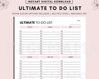 Ultimate To Do List Printable: Daily Planner, Brain Dump (PDF Download)