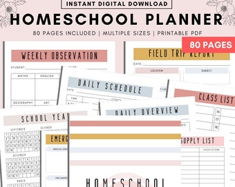 Homeschool Planner Printable, Homeschool Planner, Homeschool Planner Pages, Homeschool Planning, Teacher Planner Home School