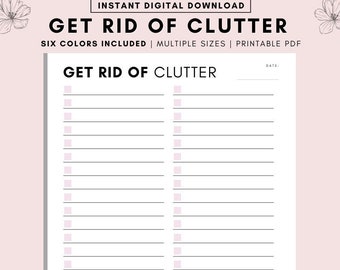 Declutter Challenge Planner: Cleaning Checklist (PDF)