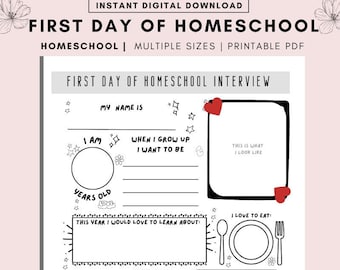 First Day of Homeschool Interview - Printable Questionnaire (PDF)