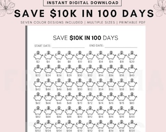 100days savings challengeスマイル Nj_saving （Online invitations  