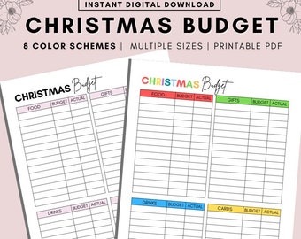 CHRISTMAS Budget Overview Template Printable, Paycheck Budget Printable, Christmas Planner Printable, Budget Template  A4 A5 Letter PDF