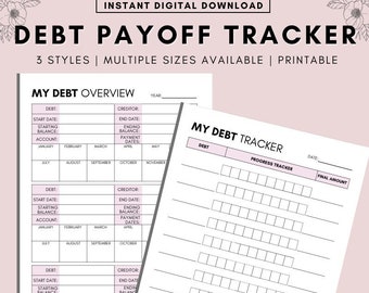 Debt Payoff Tracker Printable: Snowball Payment, A5 Planner (Digital Download)