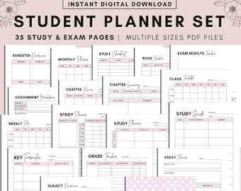 Student Planner Printable Set: Exam Prep Kit (A4/A5/Letter PDF)