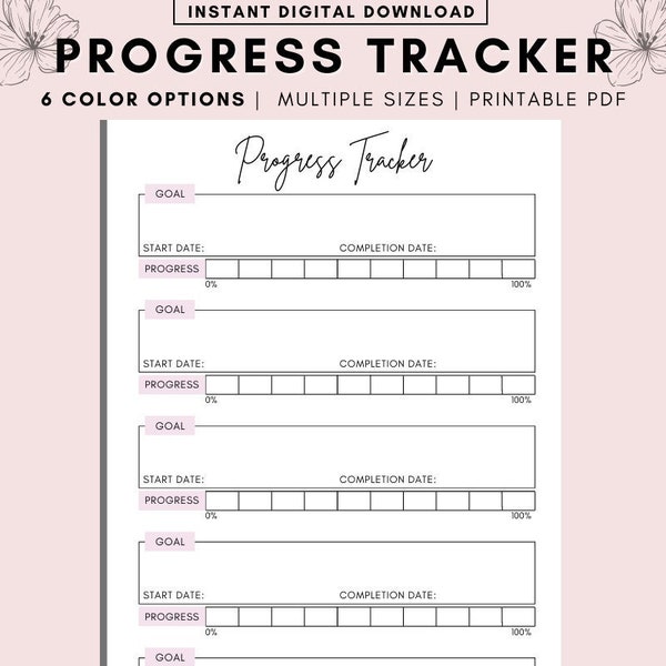 Progress Tracker Printable, Habit Tracker Savings Tracker Weight Loss Tracker, Budget Tracker< Debt Tracker, Fitness Tracker, A4 A5 Letter