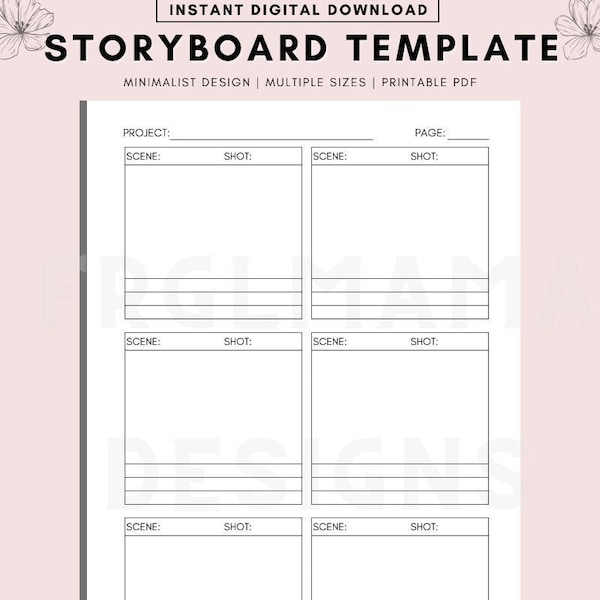 Storyboard Template Printable, Storyboard Drawing, Script Visualization, Video Storyboard Aid, Portrait Storyboard, Story Illustration