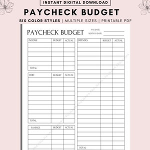 Printable Budget Planner, Finance Planner, Printable Monthly Budget, Budget Tracker, Savings Tracker, Budget by Paycheck, A4 A5 LETTER PDF