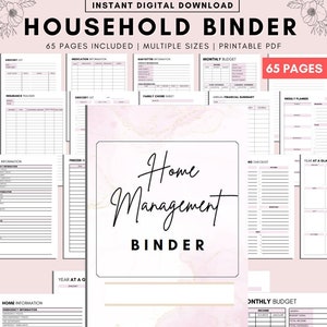 Household Binder Printable, Home Management Planner, Household Planner Life Planner Printable Inserts ultimate household A4 A5 LETTER
