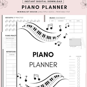 Klavier Übungsplaner Pdf, Klavier Übungsplaner druckbare Musiker Journal Klavier Übungsplaner Übungsjournal Musik Zuordnung Repertoire