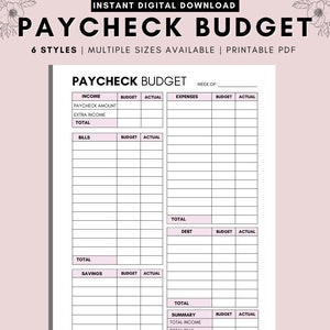 Bi Weekly Budget Planner Template, Paycheck Budget Printable, Budget  Template A4 A5 Letter PDF 