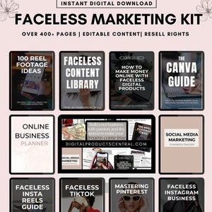 Ultimatives Faceless Marketing-Bundle mit MRR Faceless Digital Marketer MRR-Leitfaden PLR Faceless Starter Kit Master Resell Rechte Bildung