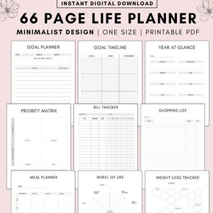 Home management binder household planner life planner printable inserts ultimate household binder planner bundle life organizer pdf pages