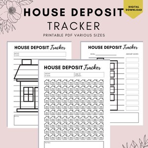 Saving For A House Deposit Fund Tracker, House Savings, Saving For The Future, House Fund Savings Printable Download Goal Setting Printable