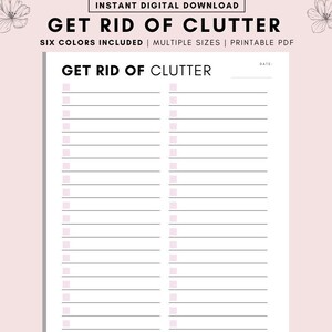 Declutter Planner, Declutter Checklist, Cleaning Schedule, Cleaning Checklist, Declutter Challenge, Cleaning Planner, ADHD cleaning, PDF