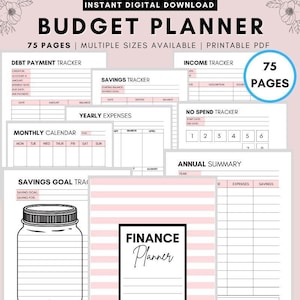 Budget Planner Finance Planner Monthly Budget Planner Printable Budget Binder Bill Tracker Printable Financial Journal A4 A5 LETTER