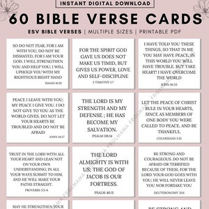 60 cartes de versets bibliques, imprimables, étude biblique imprimable, cartes d'écriture, verset de mémoire biblique, mini cartes d'écriture, soins personnels imprimables