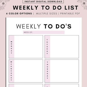 To Do List Printable, Daily To Do List Planner Page, Productivity Planner PDF To Do List Printable Template, Planner Insert, A4, A5, Letter