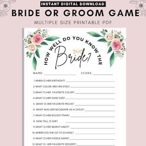 Bride or groom game, He said she said bridal shower game, bride groom game, kraft rustic Guess Who Said It Phrase Game printable Wedding B11