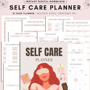 Planificador de autocuidado Cuaderno de trabajo de atención plena imprimible Diario de amor propio Hoja de trabajo de salud mental Rastreador de estado de ánimo de autocuidado, A4, A5, CARTA, PDF