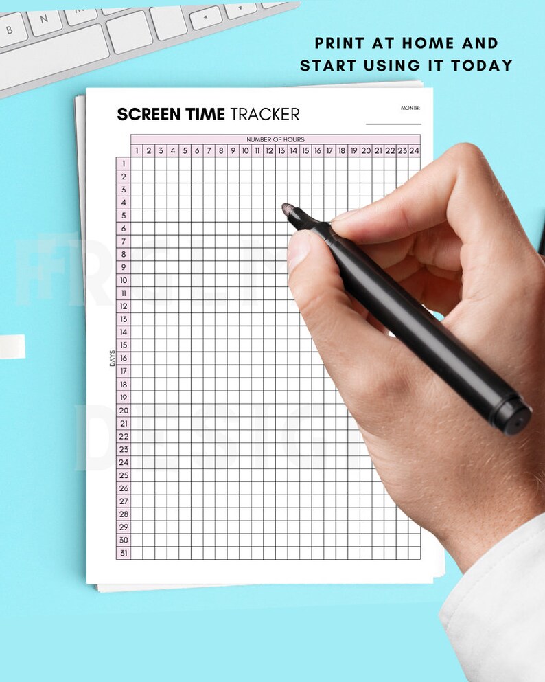 Screen Time Tracker Printable: Daily & Monthly Habit Chart (PDF ...