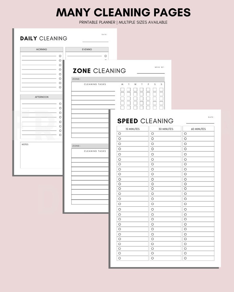Clean Task Planner Design Declutter & Cleaning Planner: Minimalist Design (PDF) - Etsy