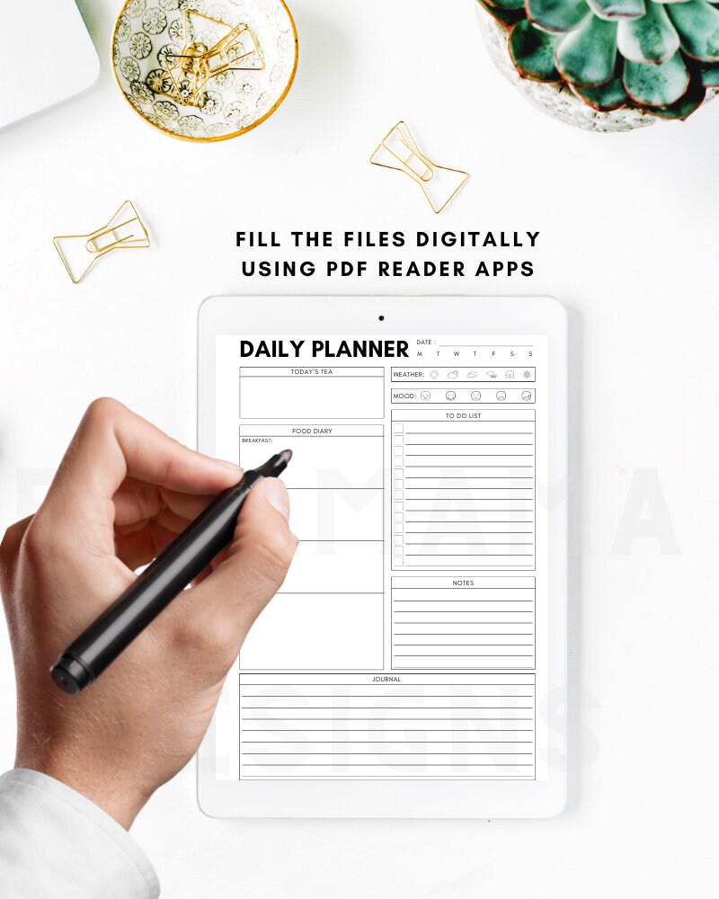 Undated Daily Planner Printable: A4 A5 Letter Sizes (PDF) - Etsy