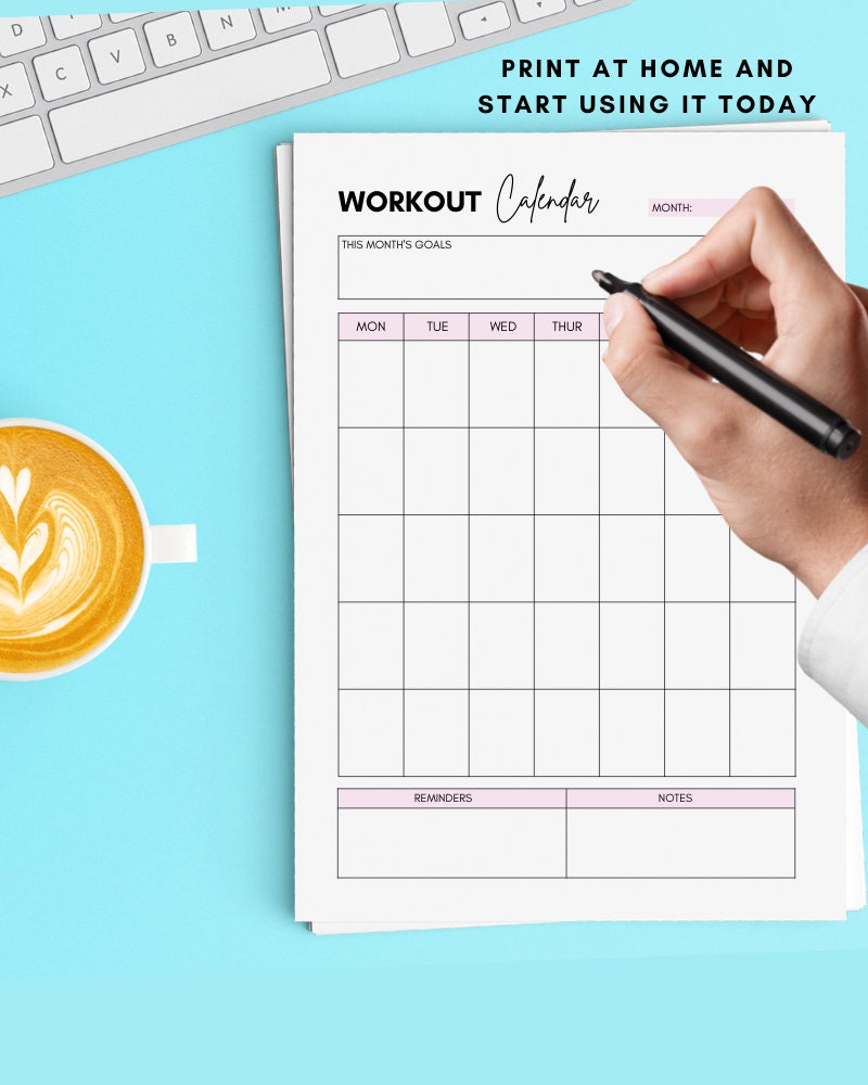 Printable Workout Planner Weekly Exercise Planner Exercising - Etsy