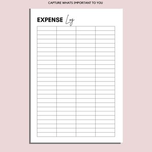 Printable Expense Log, Expense Tracker Printable, Spending Sheet ...