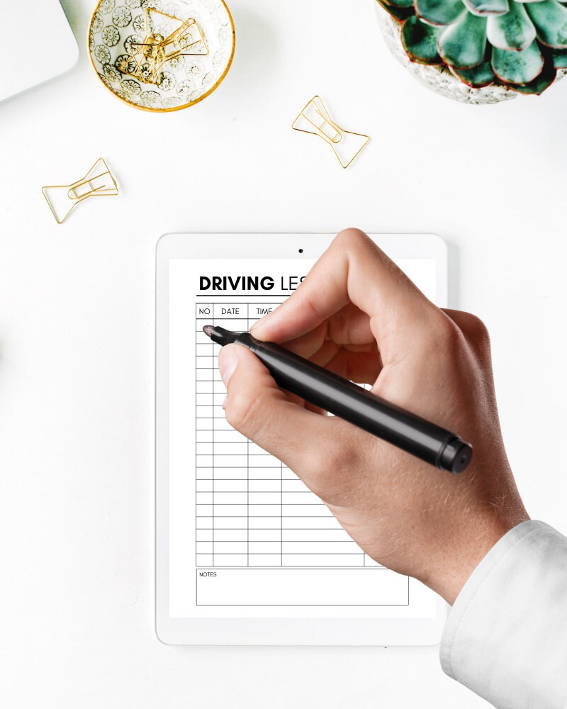 Driving Lessons Tracker Printable: Exam Prep, Progress Log (PDF ...