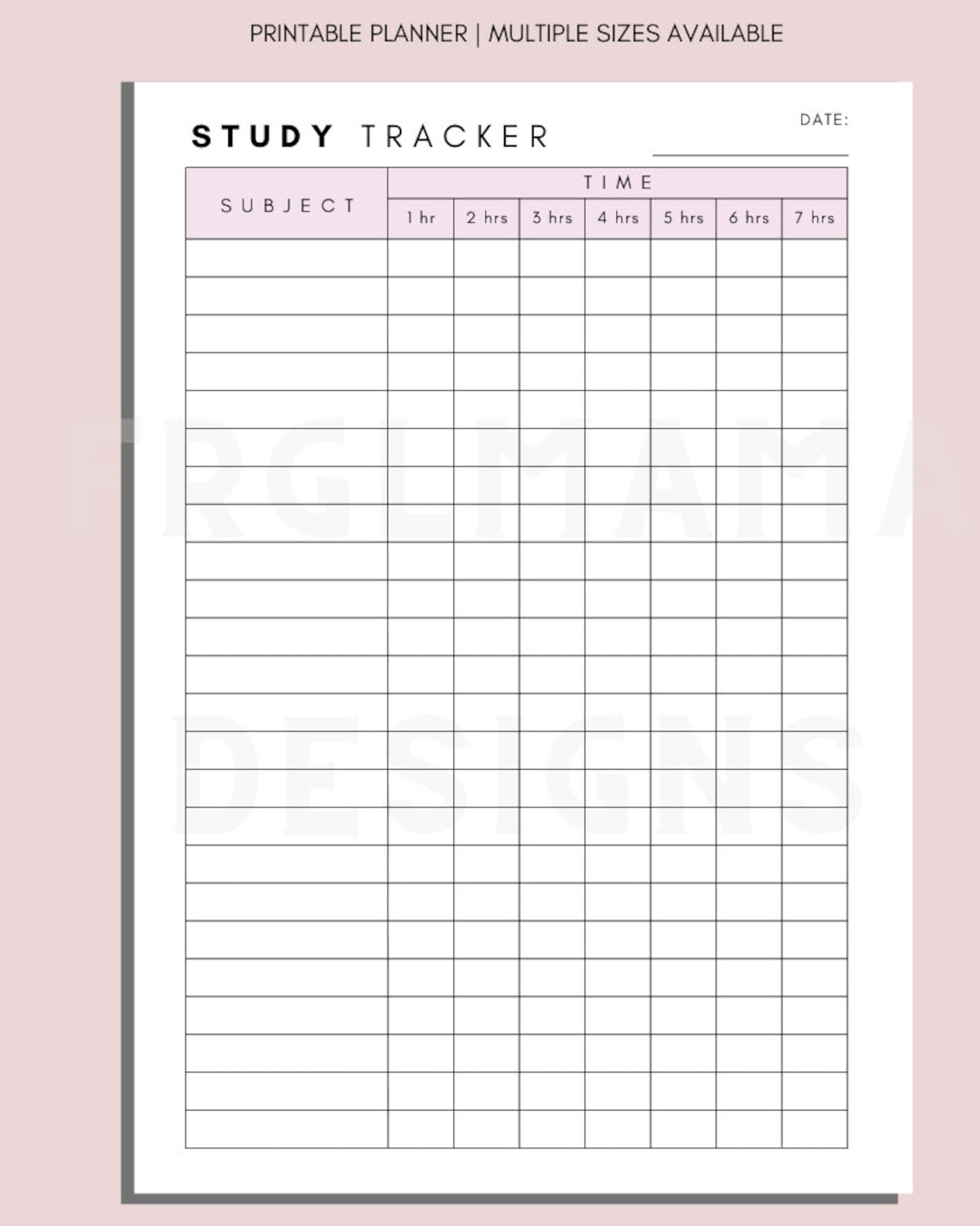 Study Tracker Planner: Exam Prep Kit, Timetable (printable PDF) - Etsy