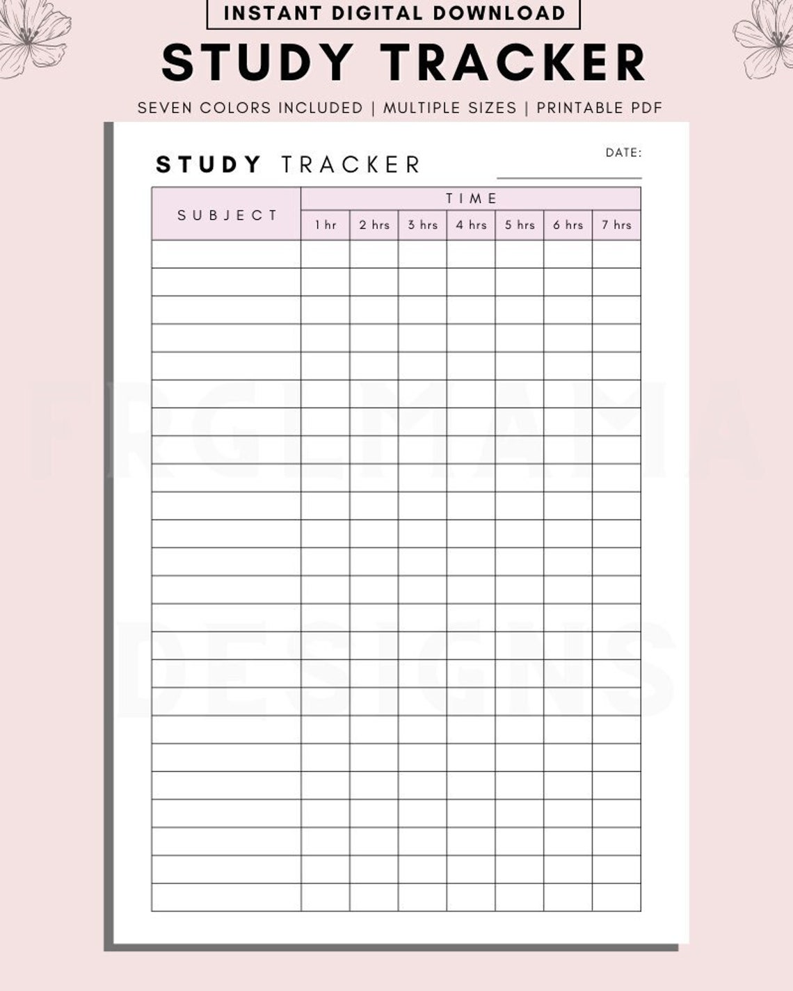 Study Tracker Planner: Exam Prep Kit, Timetable (printable PDF) - Etsy