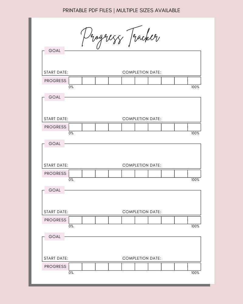 Progress Tracker Printable Habit Tracker Savings Tracker - Etsy UK