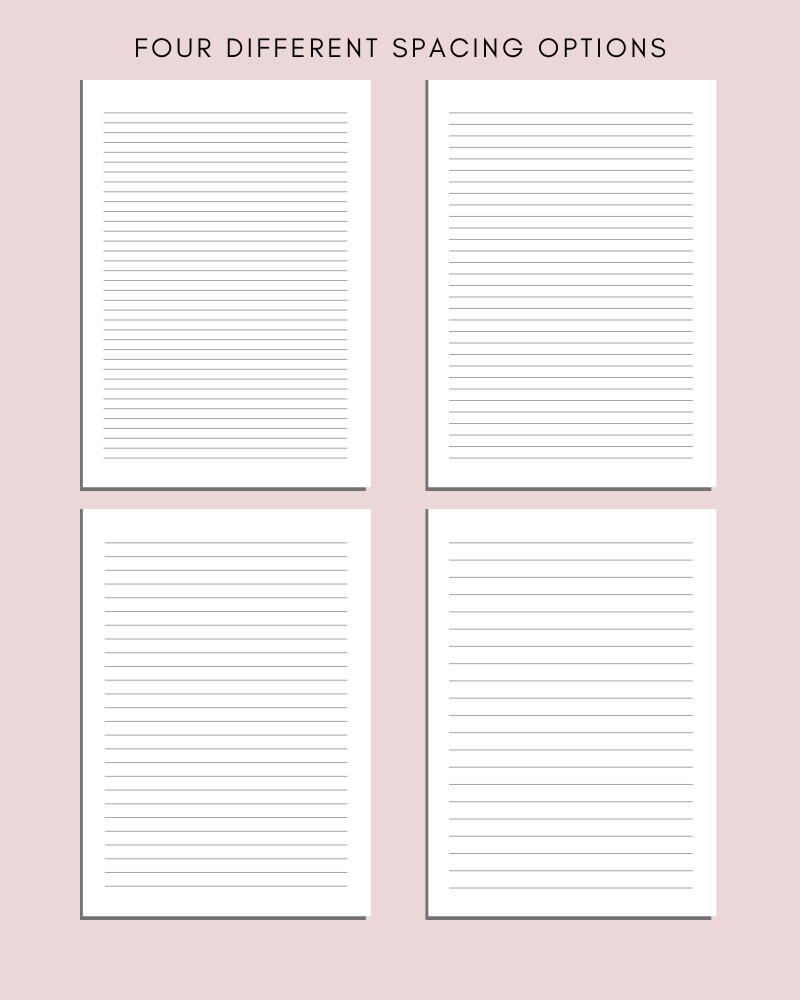 Printable Lined Page Lined Notes Printable Lined Sheets - Etsy