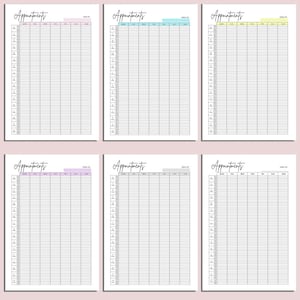 Appointment Tracker Printable, 15 Minute Interval Appointment Planner ...