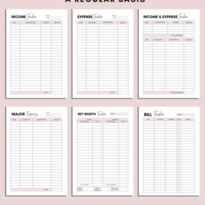 Budget Tracker Printable Set, Financial Planner Printable, Savings Tracker, Income Planner, Debt Payment. Spending Bill Money Tracker image 4