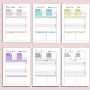 Monthly Business Goals Printable: Small Business Goal Worksheet (A4 A5 PDF) image 2